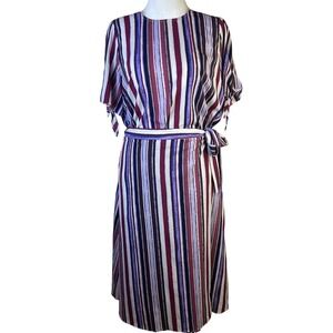 Alex‎ Marie Size Large 2 Piece Top and Wrap Skirt Striped Lagenlook boho modern